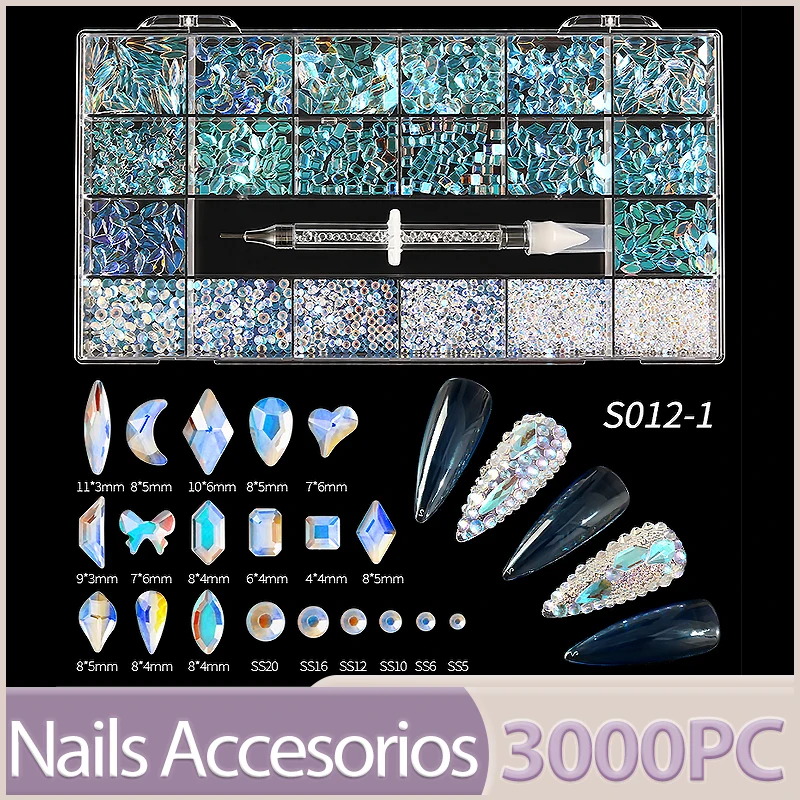 Rhinestones For Nails 3000Pc/Box DIY Nail Decoration Art Diamant Nail Charms Kit Crystal Acrylic Nail Supplies For Professionals
Rhinestones For Nails 3000Pc/Box DIY Nail Decoration Art Diamant Nail Charms Kit Crystal Acrylic Nail Supplies For Professionals