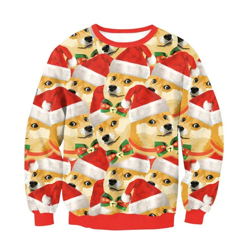 Мужской и Женский Рождественский свитер, 3D Рождественские свитера с изображением неприглядной собаки, праздничный Забавный свитшот, пулов... 
Мужской и Женский Рождественский свитер, 3D Рождественские свитера с изображением неприглядной собаки, праздничный Забавный свитшот, пулов...