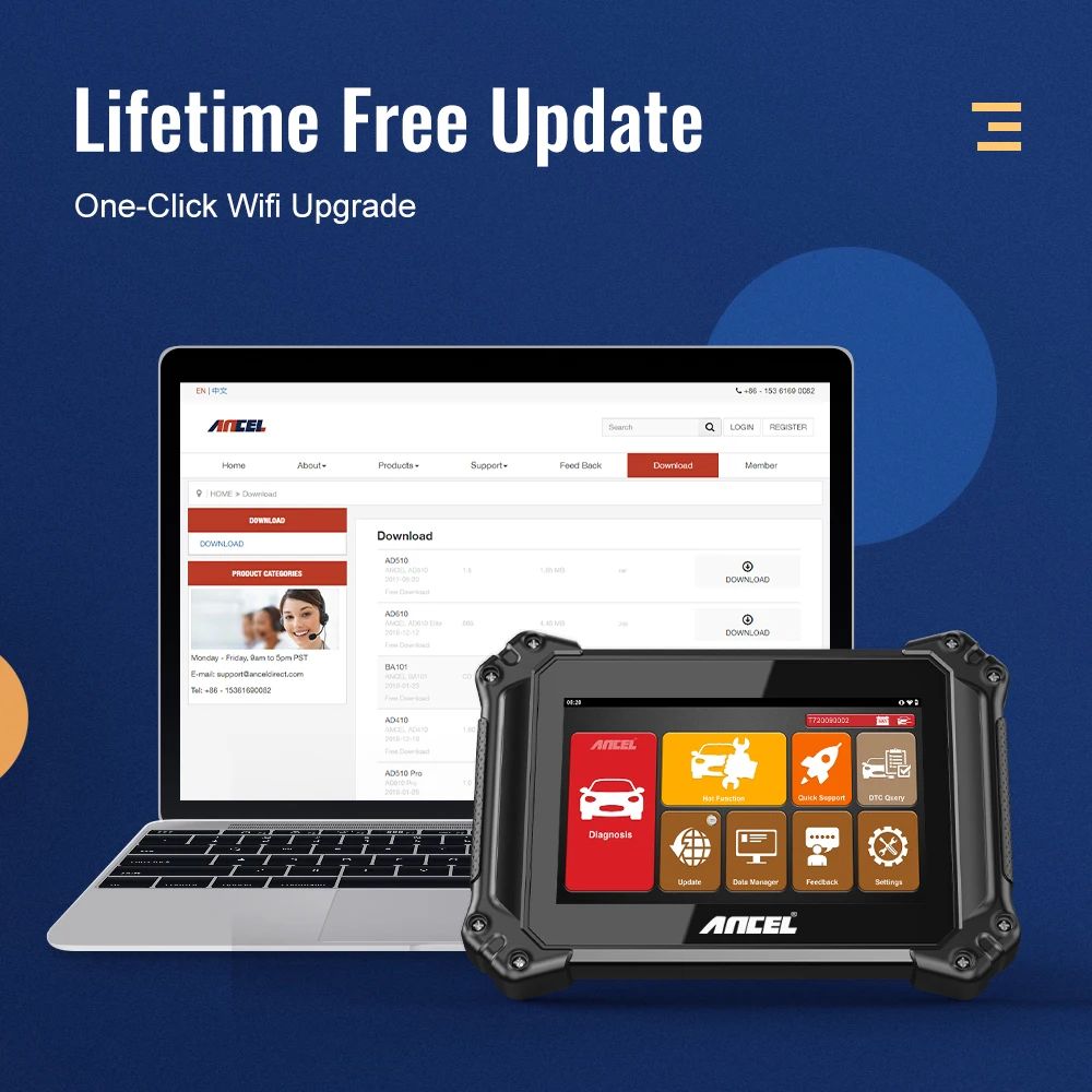 ANCEL V6 OBD Car Diagnostic Tool OBDII Engine ABS Airbag Transmission Full System Automotive Diagnostic Tools 15 Reset Function
ANCEL V6 OBD Car Diagnostic Tool OBDII Engine ABS Airbag Transmission Full System Automotive Diagnostic Tools 15 Reset Function