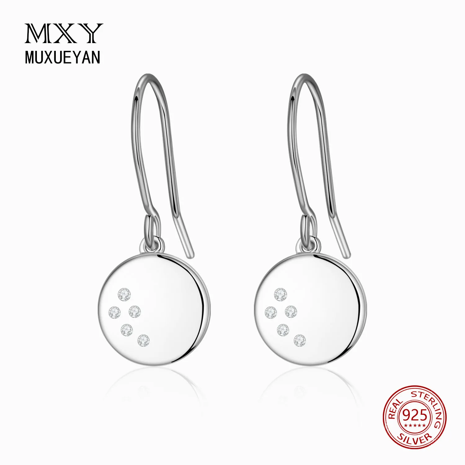 925 Sterling Silver five small zircon Circle Hoop Earrings for women Fine Simple Jewelry MUXUEYAN
925 Sterling Silver five small zircon Circle Hoop Earrings for women Fine Simple Jewelry MUXUEYAN