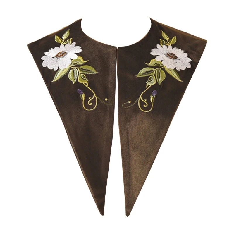 Women Autumn Chiffon Detachable Half Shirt Blouse Velvet Floral Embroidery Lapel False Fake Collar Shawl Lolita Decorative Dicke
Women Autumn Chiffon Detachable Half Shirt Blouse Velvet Floral Embroidery Lapel False Fake Collar Shawl Lolita Decorative Dicke