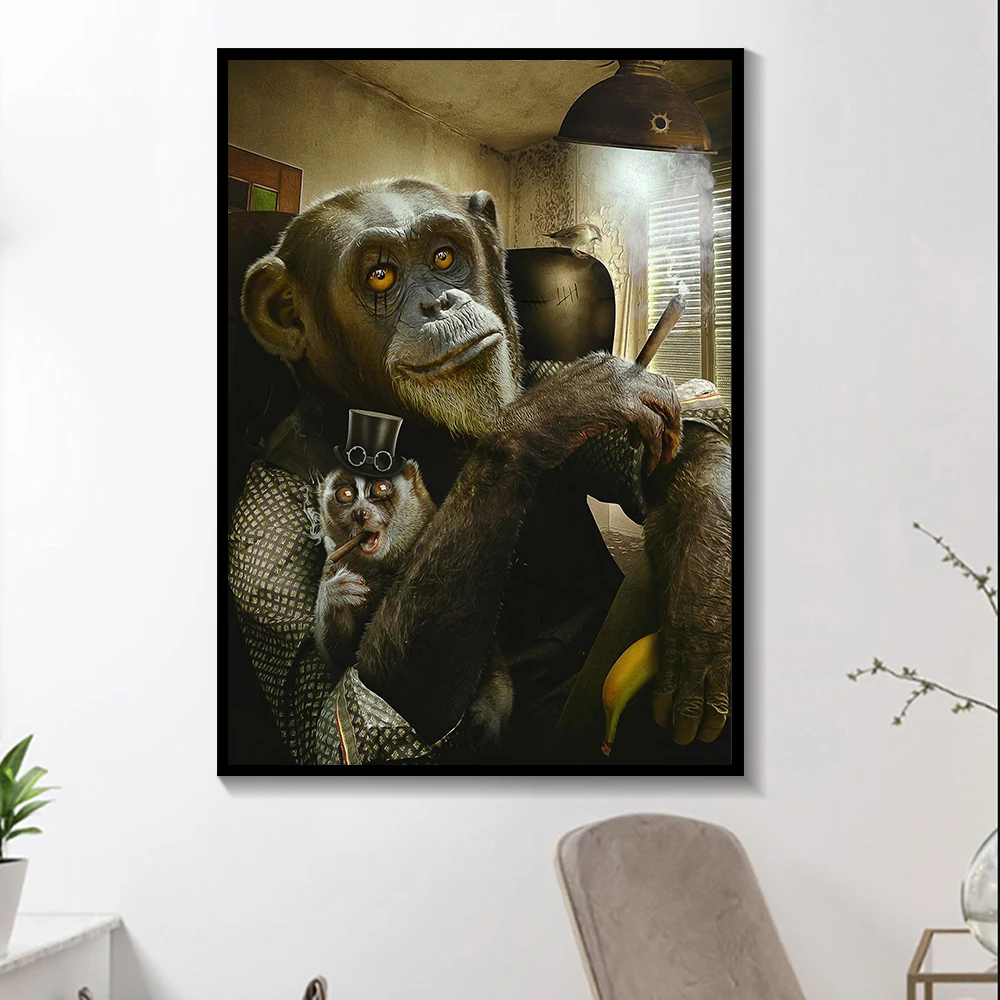 Home Decor Monkey Smoking Picture Canvas Painting Wall Art Living Room Abstract Animal Modern Home Decoration Art Poster FRAME
Home Decor Monkey Smoking Picture Canvas Painting Wall Art Living Room Abstract Animal Modern Home Decoration Art Poster FRAME