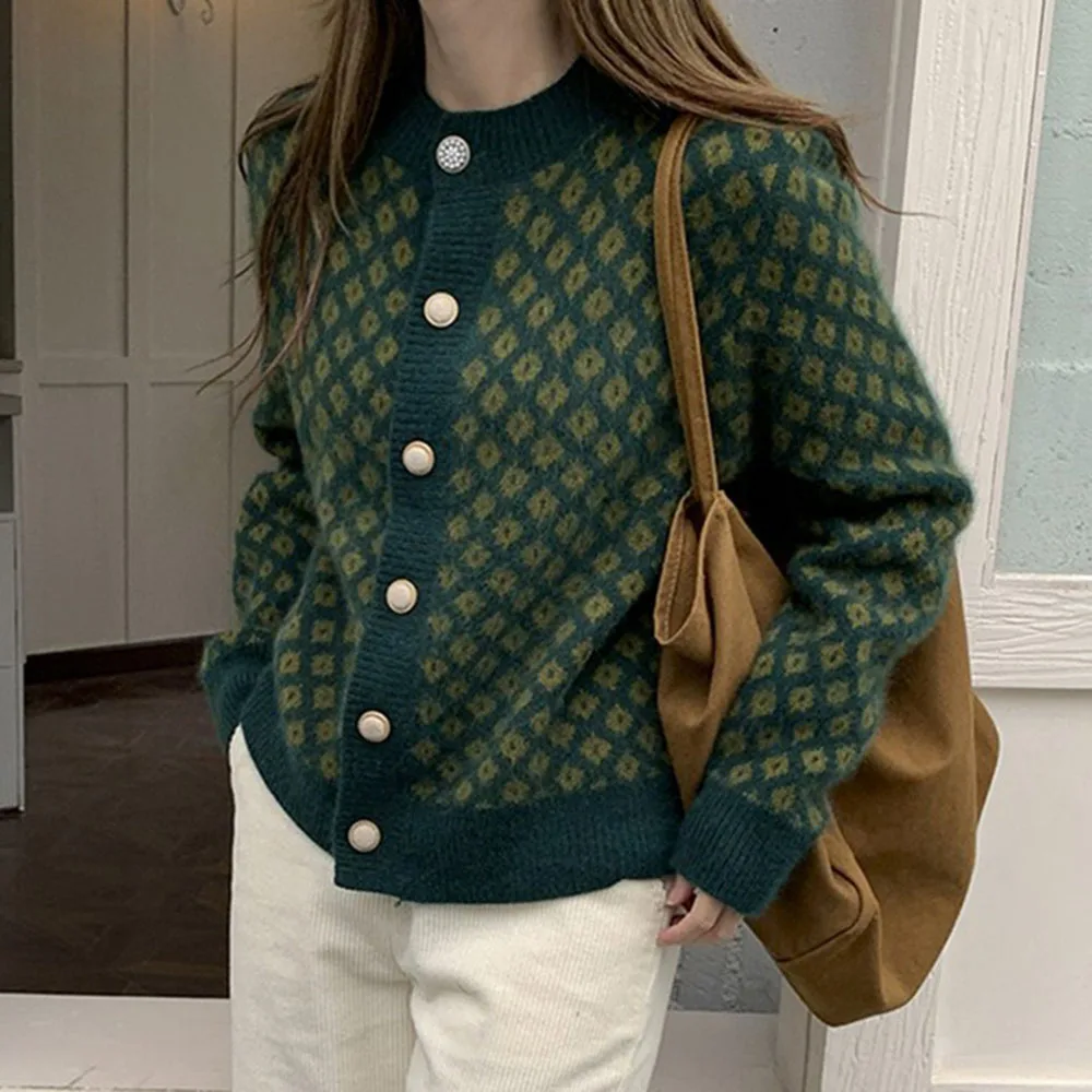 Sweater Women Houndstooth Soft Knitted Sweater O Neck Sweet Sweater 2021 Autumn Winter Cardigan Loose Long Sleeve Sweaters
Sweater Women Houndstooth Soft Knitted Sweater O Neck Sweet Sweater 2021 Autumn Winter Cardigan Loose Long Sleeve Sweaters