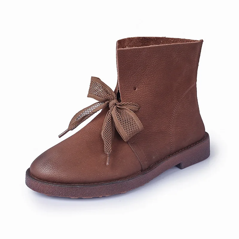 YourSeason 2022 Women Spring Winter Ankle Boots Genuine Leather Lace-Up Flat With Concise Handmade Ladies Vintage Platform Shoes 
YourSeason 2022 Women Spring Winter Ankle Boots Genuine Leather Lace-Up Flat With Concise Handmade Ladies Vintage Platform Shoes