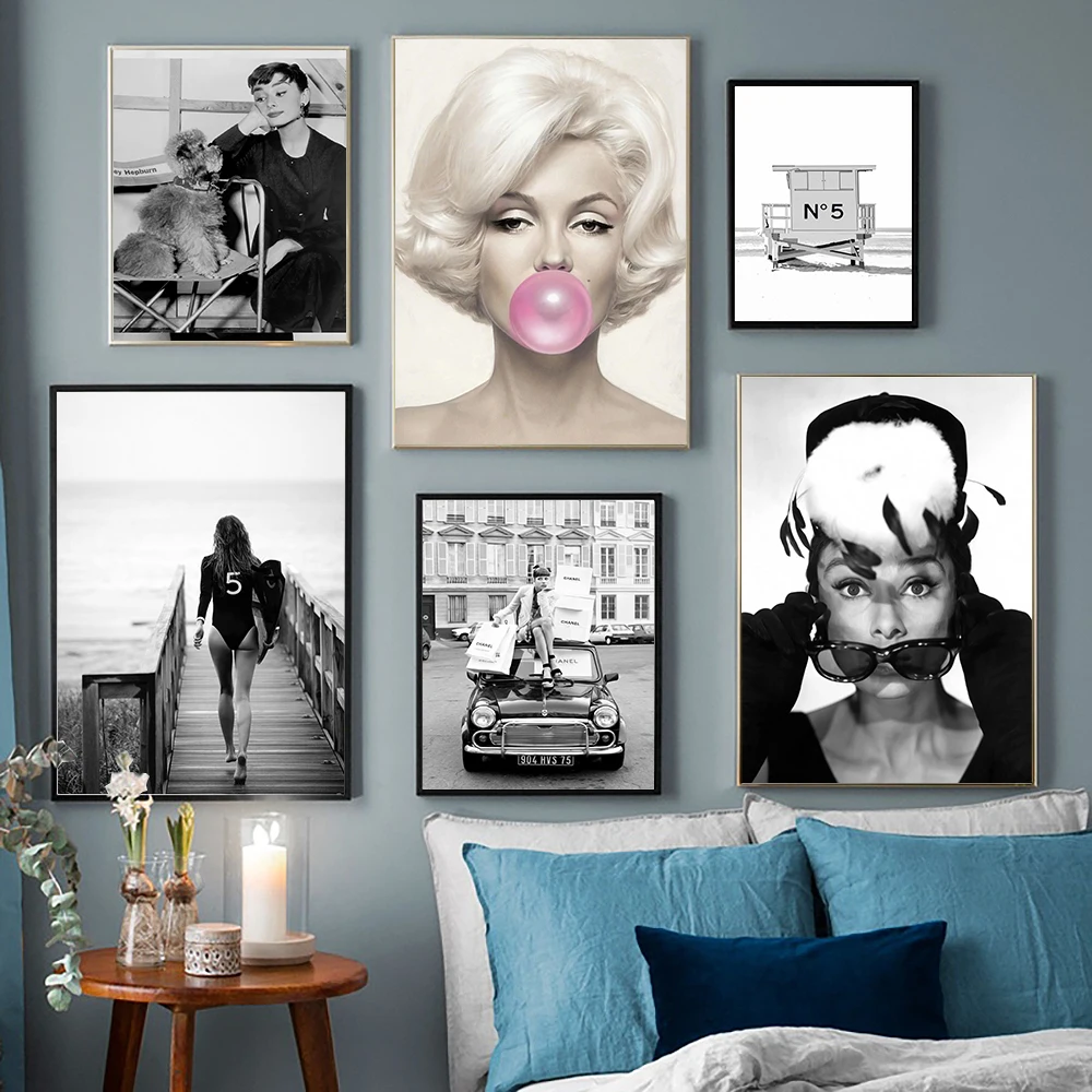 Audrey Hepburn Poster Black White Fashion Retro Wall Art Print Model Canvas Painting for Living Room Bedroom Home Decor Picture
Audrey Hepburn Poster Black White Fashion Retro Wall Art Print Model Canvas Painting for Living Room Bedroom Home Decor Picture