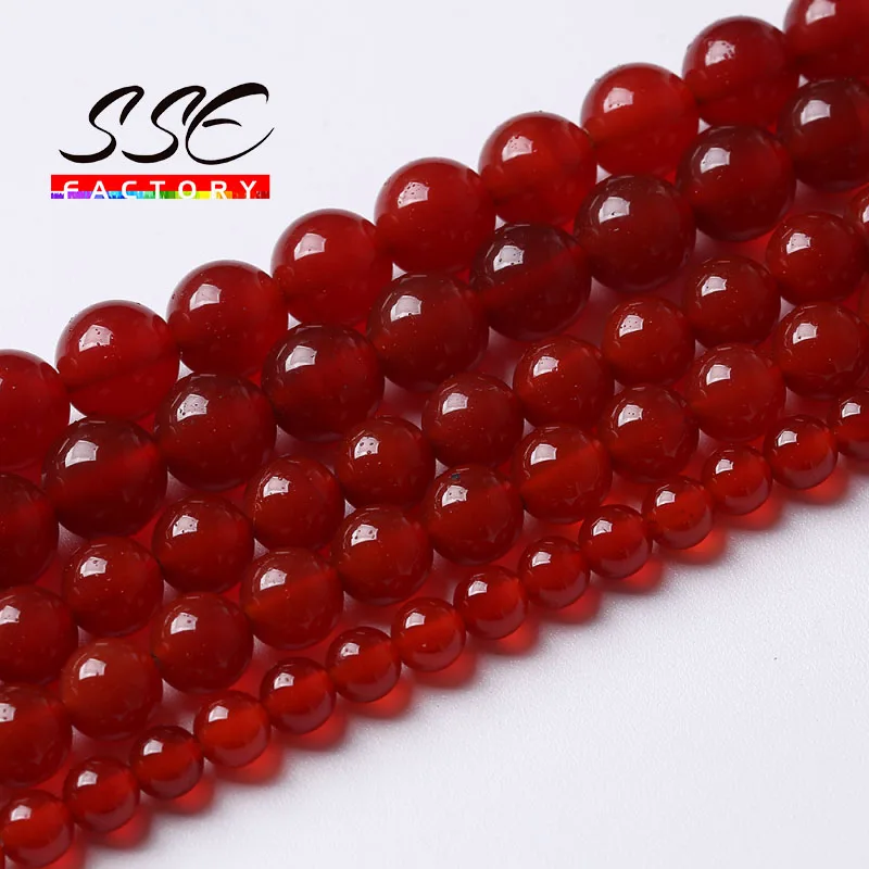 

7A+ Natural Red Agates Onyx Round Loose Beads Natural Stone Beads For Jewelry Making DIY Bracelet 4 6 8 10 12 14 16mm 15" Strand