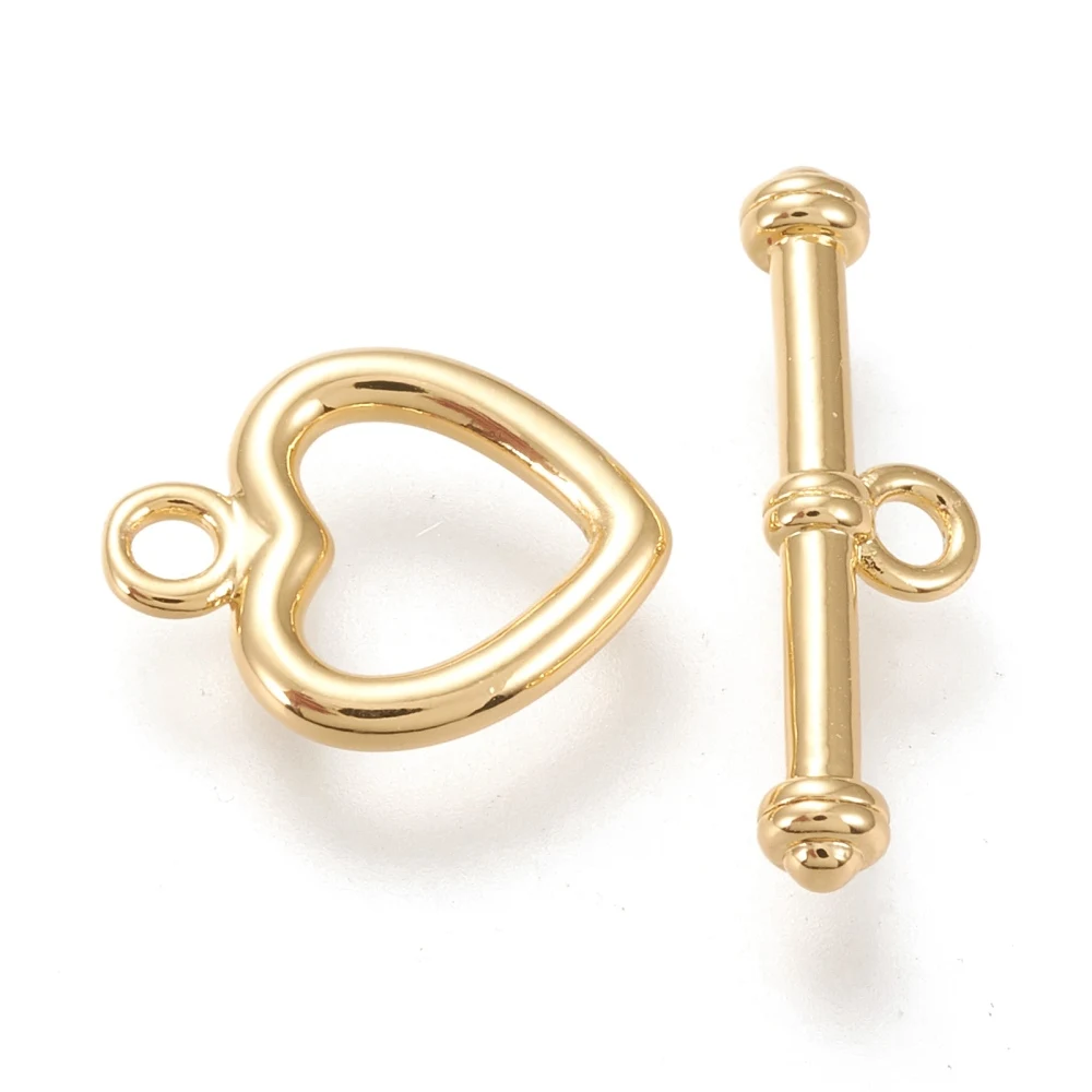 

5Set Brass Heart Toggle Clasps OT Clasps 14x11x1.7mm for Making DIY Jewelry Findings Necklace Bracelet Connector Accessories