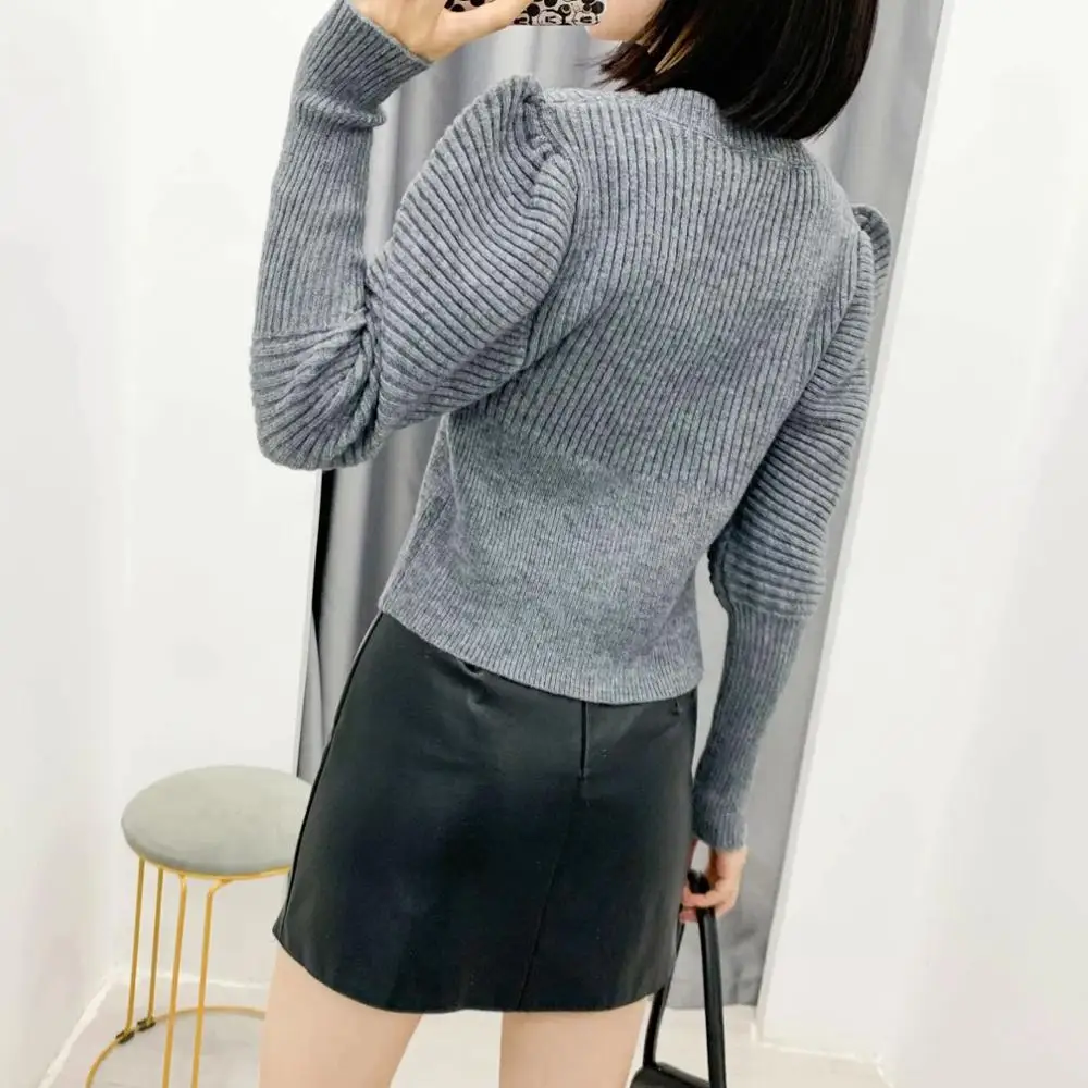 2020 New Women Knit Sweater Puff Sleeves Square-Neck 4 Colors Chic Knitted Top Pullover Tops femme vetement ropa mujer
2020 New Women Knit Sweater Puff Sleeves Square-Neck 4 Colors Chic Knitted Top Pullover Tops femme vetement ropa mujer