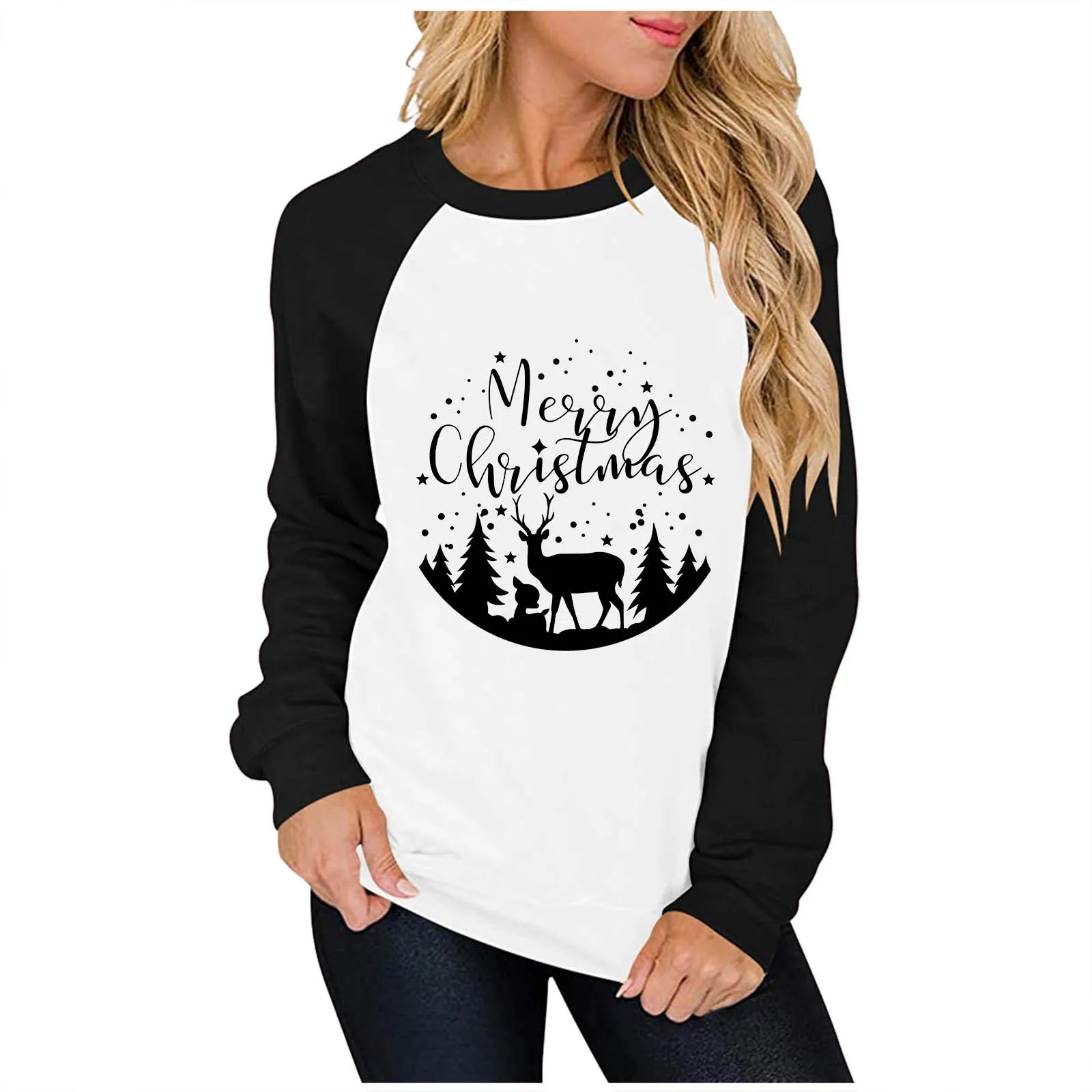Shirt Long Sweatshirt Tops Crewneck Raglan Sleeve Christmas Women Women's Hoodies & Sweatshirts
Shirt Long Sweatshirt Tops Crewneck Raglan Sleeve Christmas Women Women's Hoodies & Sweatshirts