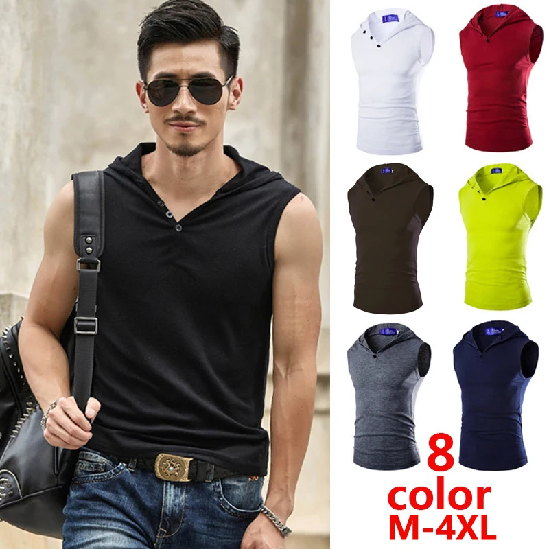 2021 New Summer Fashion Casual Men's Pure Color Hooded Stretch Cotton Slim Hip Hop Sports Men Tank Tops
2021 New Summer Fashion Casual Men's Pure Color Hooded Stretch Cotton Slim Hip Hop Sports Men Tank Tops