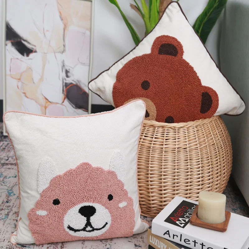 Cartoons Brown bear Tufted Cushion Cover 45X45CM Morocco tufted tassel pillowcase cojines decorativos pillow case 
Cartoons Brown bear Tufted Cushion Cover 45X45CM Morocco tufted tassel pillowcase cojines decorativos pillow case