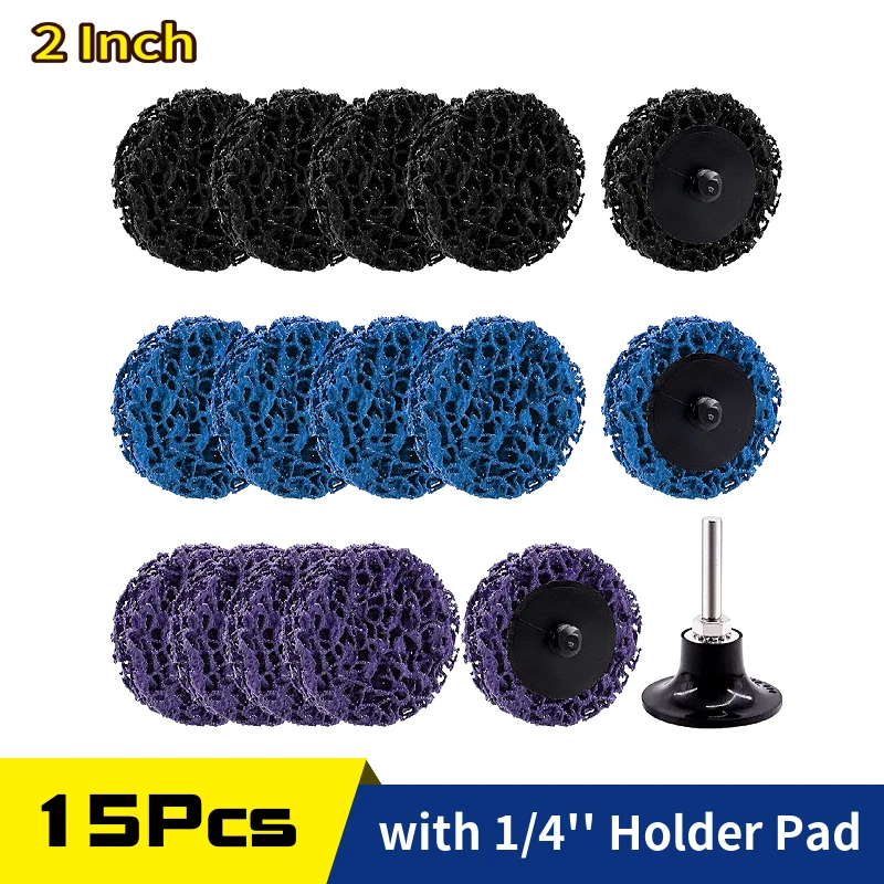 15Pcs 2 Inch Quick Change Poly Strip Disc with 1/4'' Holder Rust Removal Paint Remove Clean Angle Grinder Disc Grinding Wheel
15Pcs 2 Inch Quick Change Poly Strip Disc with 1/4'' Holder Rust Removal Paint Remove Clean Angle Grinder Disc Grinding Wheel