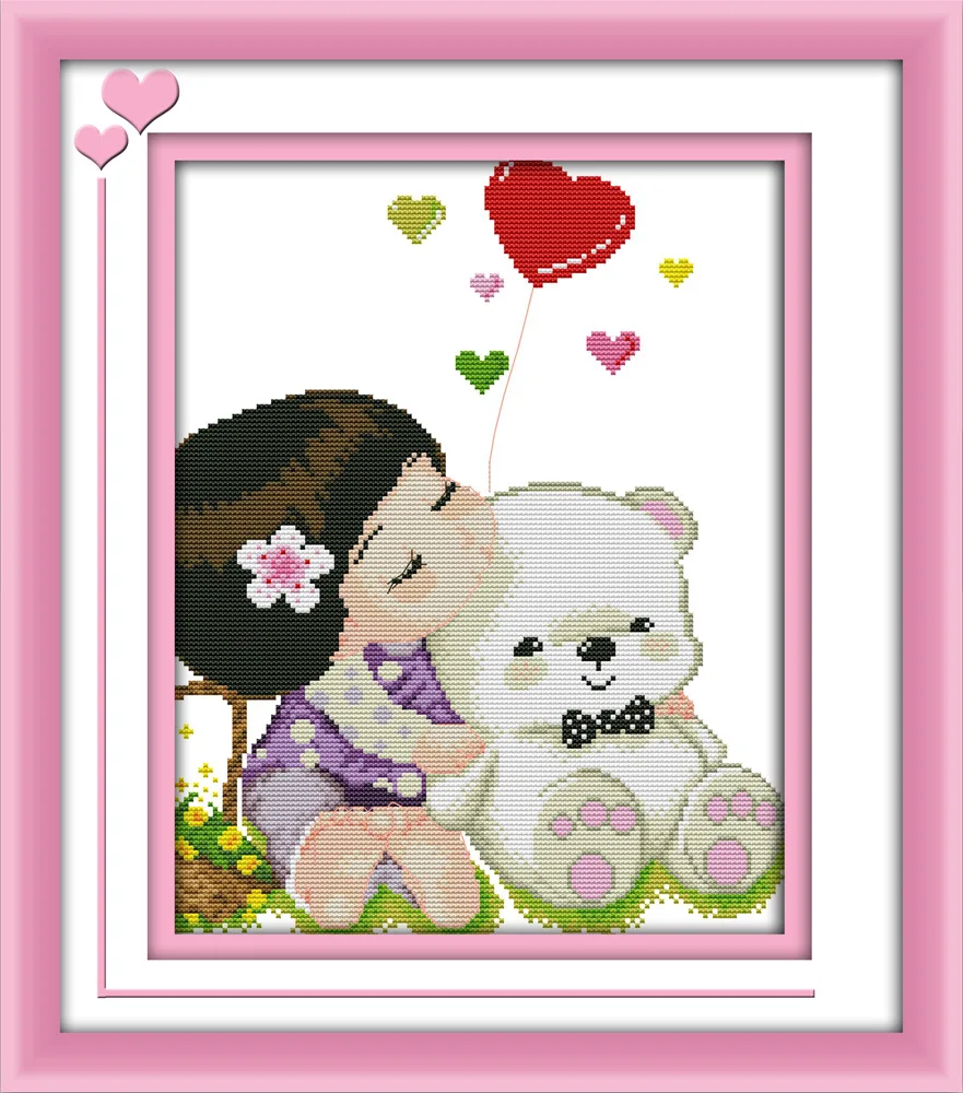 Lovely girl and a little bear Printed Canvas DMC Counted Cross Stitch Kits printed Cross-stitch set Embroidery Needlework
Lovely girl and a little bear Printed Canvas DMC Counted Cross Stitch Kits printed Cross-stitch set Embroidery Needlework
