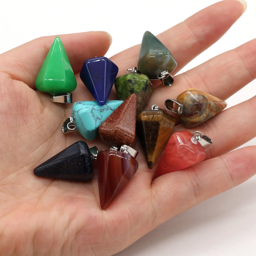 2pcs Natural Agates Cone Clear Quartzs Damation Jaspers Stone Charm Pendant for Jewelry Making DIY Necklace Earrings 15x25mm
2pcs Natural Agates Cone Clear Quartzs Damation Jaspers Stone Charm Pendant for Jewelry Making DIY Necklace Earrings 15x25mm