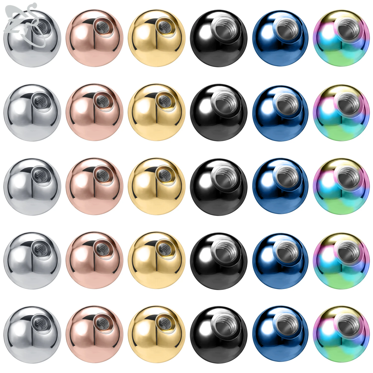 ZS 5/10/30PCS 6 Colors Stainless Steel Ball High Polish Piercing Screw Replacement Balls Lip Eyebrow Ear Piercings Jewelry 16g
ZS 5/10/30PCS 6 Colors Stainless Steel Ball High Polish Piercing Screw Replacement Balls Lip Eyebrow Ear Piercings Jewelry 16g