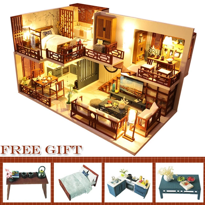 Doll House Furniture Diy Miniature Dust Cover 3D Wooden Miniaturas Dollhouse Toys for Children Birthday CHRISTMAS Gifts casa M25
Doll House Furniture Diy Miniature Dust Cover 3D Wooden Miniaturas Dollhouse Toys for Children Birthday CHRISTMAS Gifts casa M25