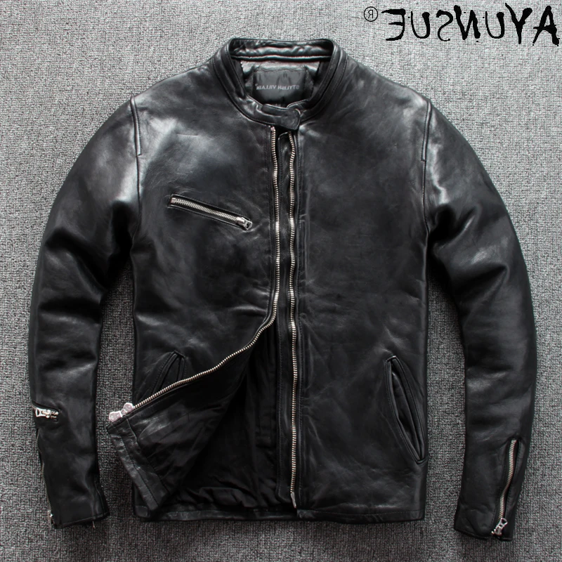 Genuine Leather Jacket Men 2021 Short 100% Sheepskin Coat Motorcycle Mens Jackets Spring Autumn Vintage Hommes Veste
Genuine Leather Jacket Men 2021 Short 100% Sheepskin Coat Motorcycle Mens Jackets Spring Autumn Vintage Hommes Veste