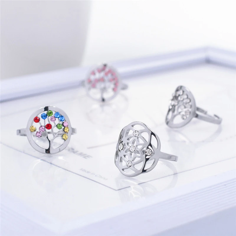 Alloy Couple Ring Wide Cross Hollow Tree Adjustable Open Rings for Women Men Statement Glass Filled Silver Color Jewelry
Alloy Couple Ring Wide Cross Hollow Tree Adjustable Open Rings for Women Men Statement Glass Filled Silver Color Jewelry