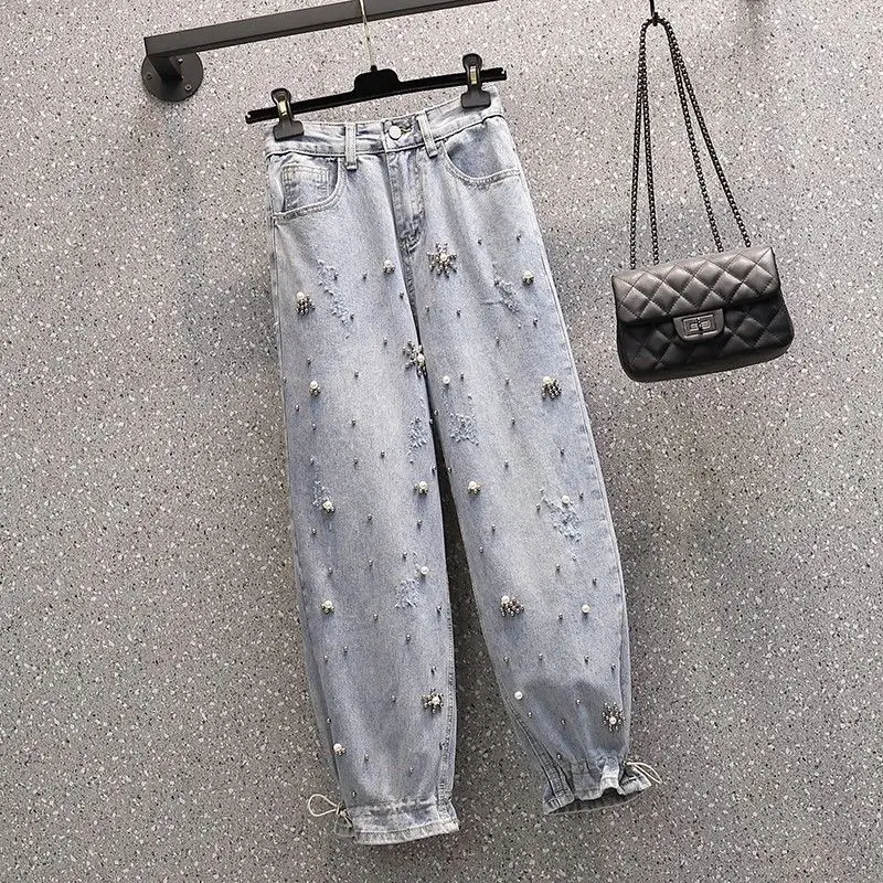 Women's Pants Plus Size Women's Jeans Women's Fashion Spring 2021 Denim Loose and Thin Cropped Jeans Women's High Waist Jeans 
Women's Pants Plus Size Women's Jeans Women's Fashion Spring 2021 Denim Loose and Thin Cropped Jeans Women's High Waist Jeans
