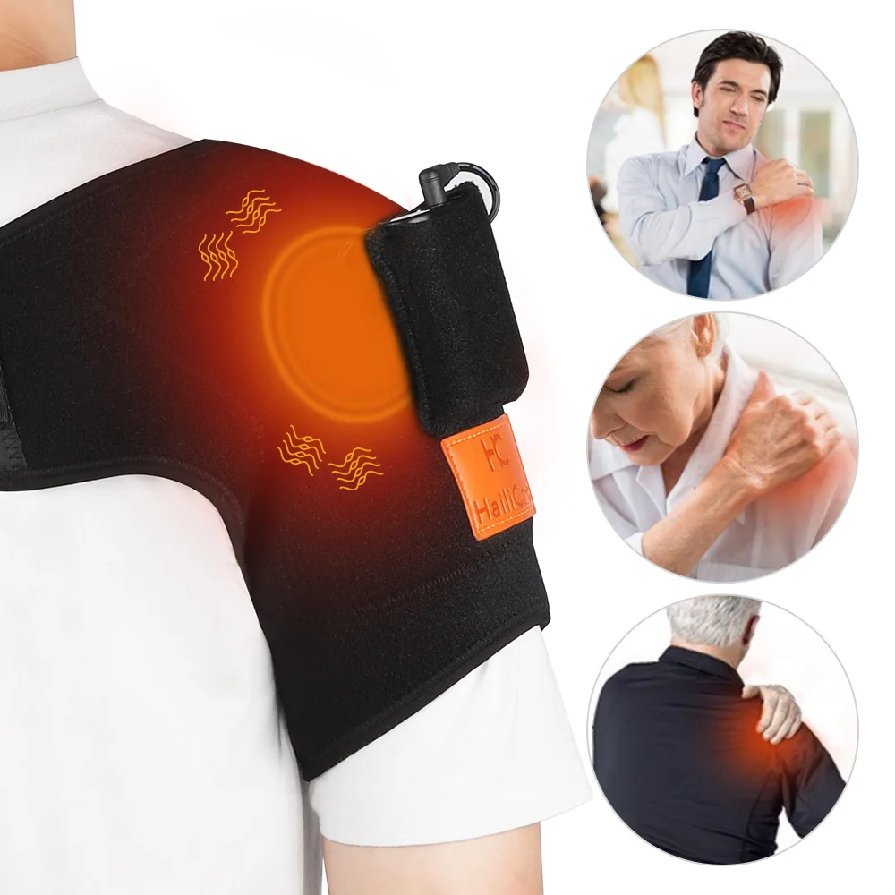 

Electric Heat Therapy Shoulder Brace Adjustable Shoulder Support Biceps Tendon Injury Rehabilitation Pain Relief Heating Pad