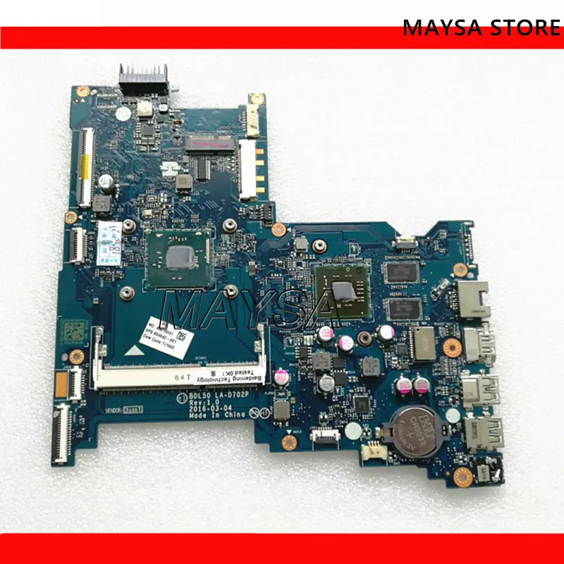 Материнская плата для ноутбука HP 15 AY материнская ПК 854942 001 501 601 N3710 LA D702P