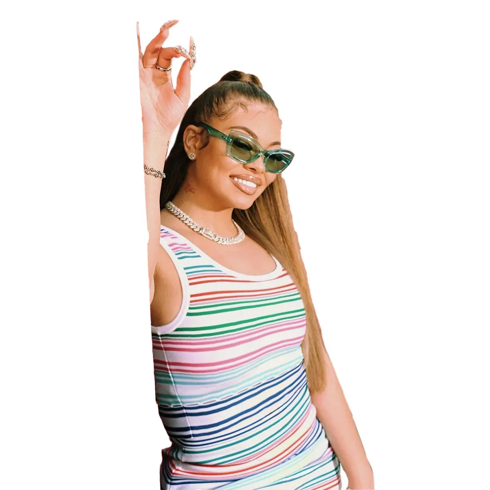 Rainbow Striped Stitching Sexy Slim Fit Dress Women Scoop Neck Sleeveless Bandage Tank Dress Summer High Wasit Package Hip Dress
Rainbow Striped Stitching Sexy Slim Fit Dress Women Scoop Neck Sleeveless Bandage Tank Dress Summer High Wasit Package Hip Dress