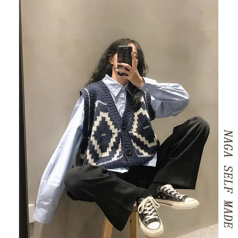 SENAM Black Sleeveless Women’s Sweater Oversize Knitted Warm School Vests Pollover Cute Top Sweats Traf Winter Autumn Sweaters
SENAM Black Sleeveless Women’s Sweater Oversize Knitted Warm School Vests Pollover Cute Top Sweats Traf Winter Autumn Sweaters