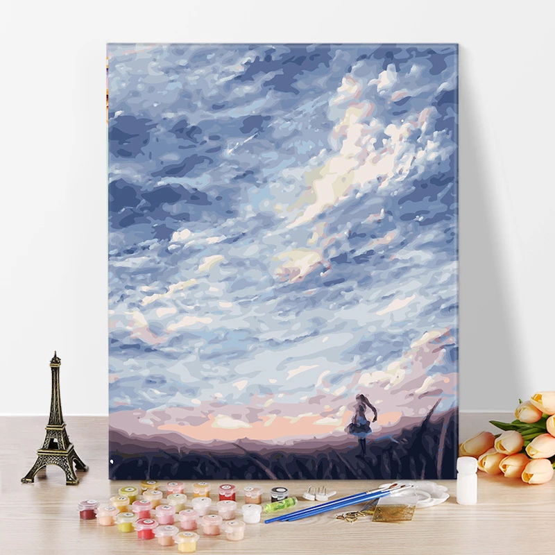 

Gorgeous Clouds Paintings By Numbers DIY Pictures Oil Coloring By Numbers Set Gift Drawing By Numbers Canvas Decor New Arrivals