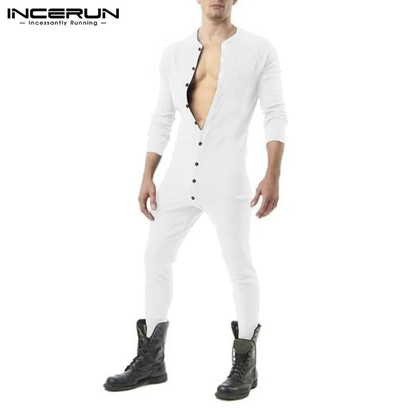 Man Long Sleeve O Neck Romper Sleepwear INCERUN Men Casual Onesies Solid Bodysuit Pajamas 2021 Leisure Button Homewear Plus Size
Man Long Sleeve O Neck Romper Sleepwear INCERUN Men Casual Onesies Solid Bodysuit Pajamas 2021 Leisure Button Homewear Plus Size