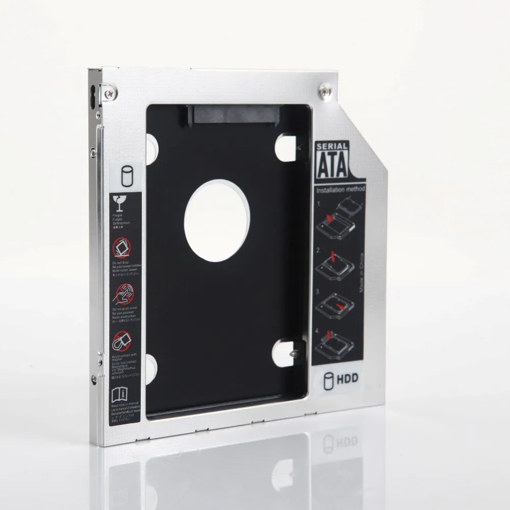 Универсальный алюминиевый 9 5 мм SATA 2nd HDD SSD жесткий диск Оптический Caddy рамка