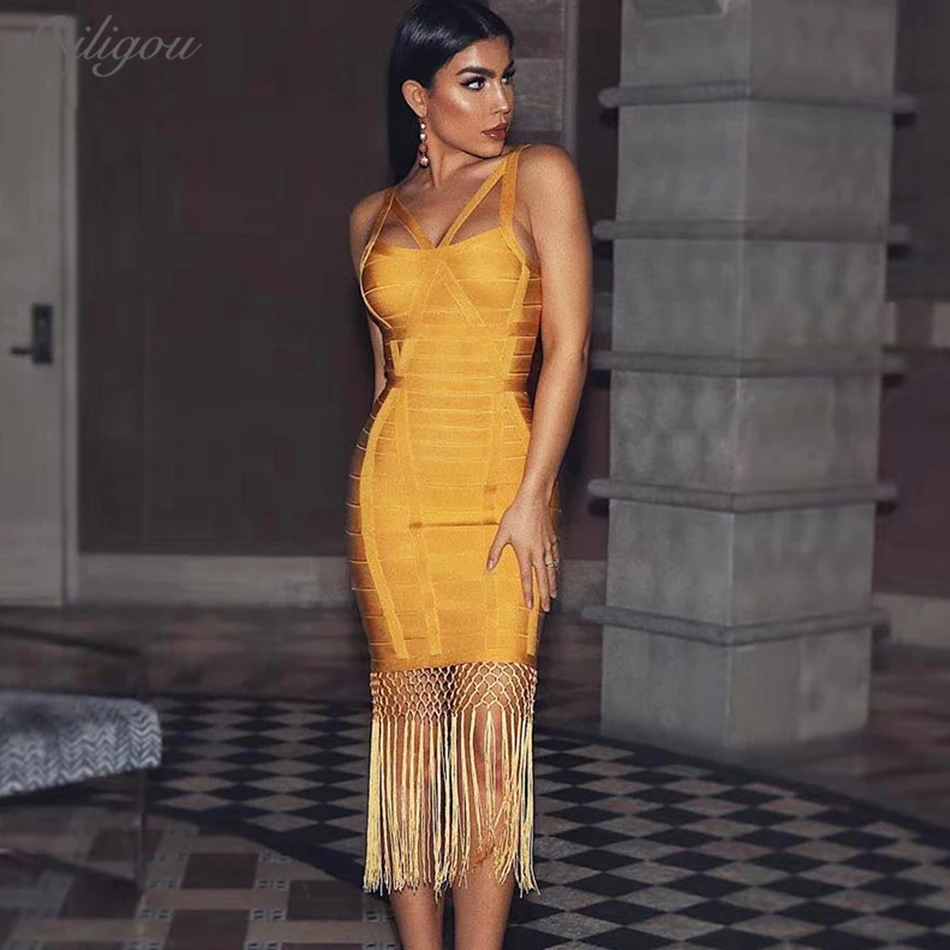Ailigou 2021 New Summer Ladies Fringed Bandage Dress Vestidos Sexy Sleeveless Fringed Bodycon Club Midi Celebrity Party Dress
Ailigou 2021 New Summer Ladies Fringed Bandage Dress Vestidos Sexy Sleeveless Fringed Bodycon Club Midi Celebrity Party Dress