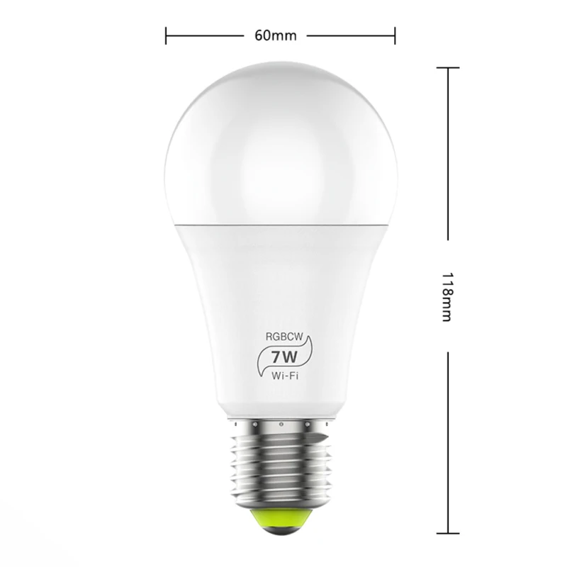 E27 WiFi LED Lamp Bulb Dimmable Light Bulb AC 100-240V Work With Alexa Google Home Siri Voice Control WiFi Bulb 7W
E27 WiFi LED Lamp Bulb Dimmable Light Bulb AC 100-240V Work With Alexa Google Home Siri Voice Control WiFi Bulb 7W