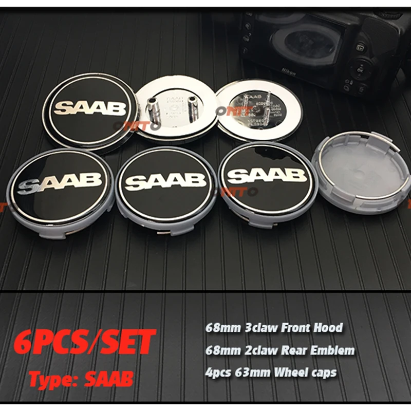Hot selling 6pcs/set 68mm Front Hood Emblem+Rear Emblem+63mm saab Emblem Wheel Hub Cap for 9-3 9-5 93 95 BJ SCS car styling
Hot selling 6pcs/set 68mm Front Hood Emblem+Rear Emblem+63mm saab Emblem Wheel Hub Cap for 9-3 9-5 93 95 BJ SCS car styling