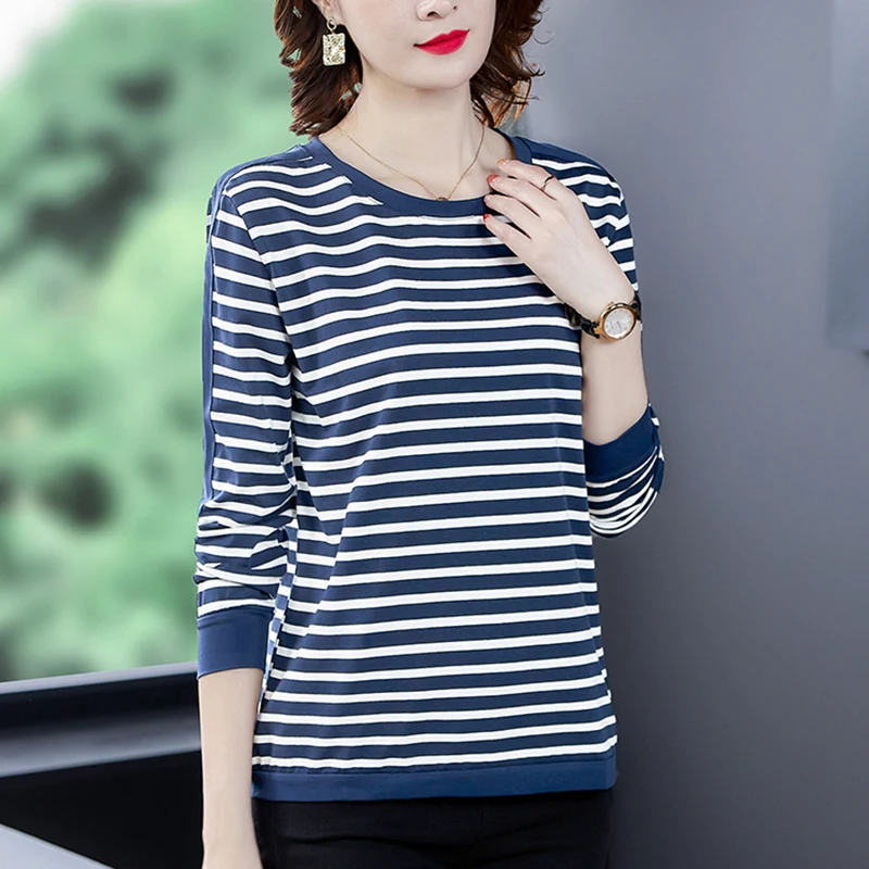 Shintimes 2022 Fall Cotton Tshirt Striped Long Sleeve T-Shirt Winter T Shirt Women Korean Fashion Womens Clothing Camiseta Mujer
Shintimes 2022 Fall Cotton Tshirt Striped Long Sleeve T-Shirt Winter T Shirt Women Korean Fashion Womens Clothing Camiseta Mujer