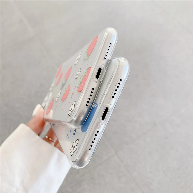 For iPhone 12 11 Pro Max Cases Cute Strawberry Transparent Phone Case For iPhone 7 8 Plus X XR XS Max 12 Silicone Back Cover
For iPhone 12 11 Pro Max Cases Cute Strawberry Transparent Phone Case For iPhone 7 8 Plus X XR XS Max 12 Silicone Back Cover