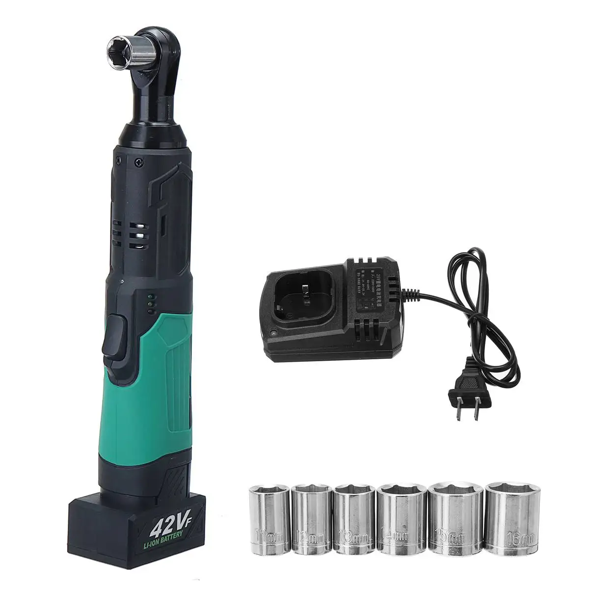 100Nm 42VF Cordless Electric Wrench 3/8 Ratchet Wrench to Removal Screw Nut Car Repair Tool 1x Li-Ion Battery Angle Screwdriver
100Nm 42VF Cordless Electric Wrench 3/8 Ratchet Wrench to Removal Screw Nut Car Repair Tool 1x Li-Ion Battery Angle Screwdriver