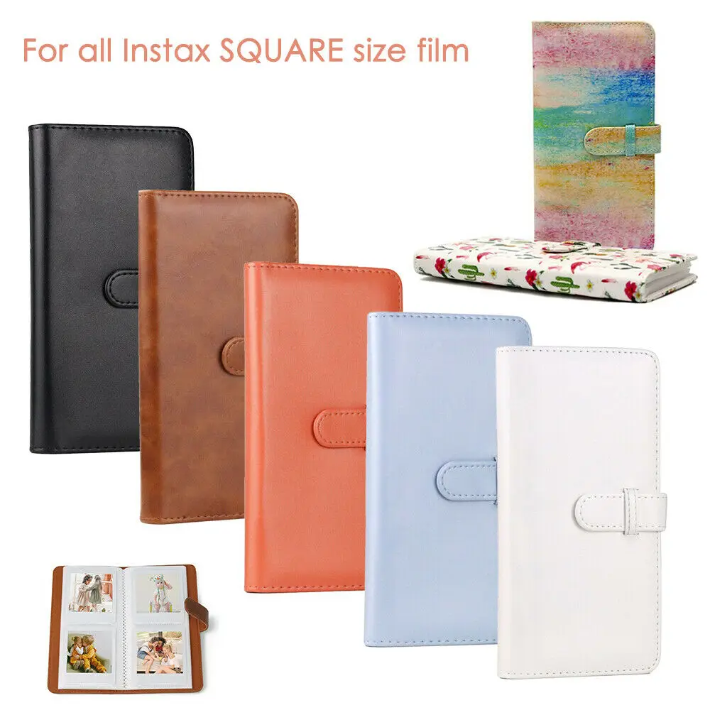 Мягкая книжка для фотоальбома из искусственной кожи 80 карманов Fujifilm Instax Square SQ1 SQ6