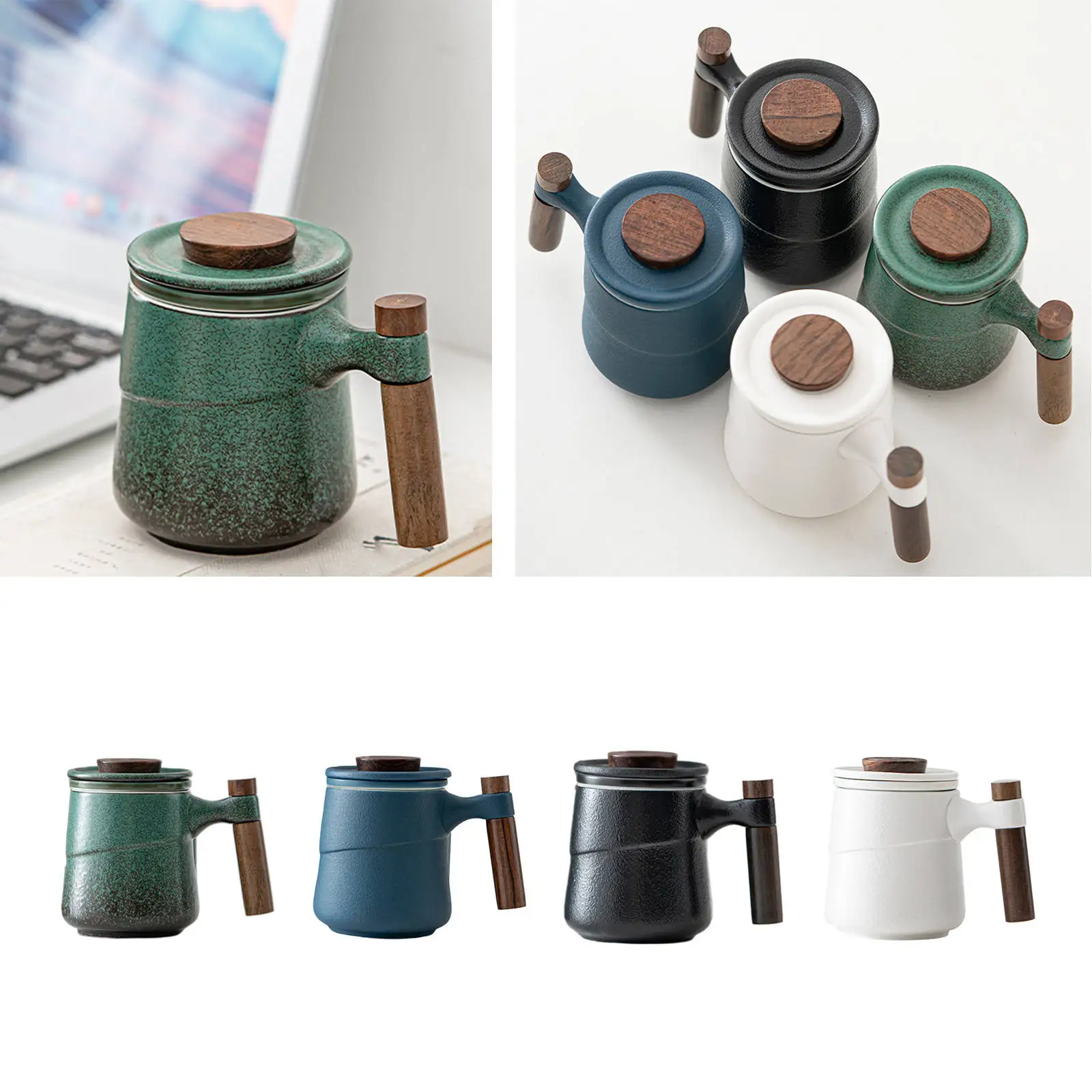 1Pc Wood Handle Tea Mug, Chinese Ceramic Tea Cup, with Infuser and Lid, Handmade Ceramic Tea Cup for Office and Home 390ml
1Pc Wood Handle Tea Mug, Chinese Ceramic Tea Cup, with Infuser and Lid, Handmade Ceramic Tea Cup for Office and Home 390ml