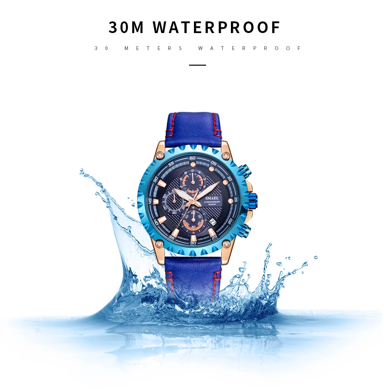 Watches Mens Waterproof New Top Brand Luxury Military Sport Quartz Watch Men Clock Fashion Casual Leather Wristwatch SMAEL reloj
Watches Mens Waterproof New Top Brand Luxury Military Sport Quartz Watch Men Clock Fashion Casual Leather Wristwatch SMAEL reloj