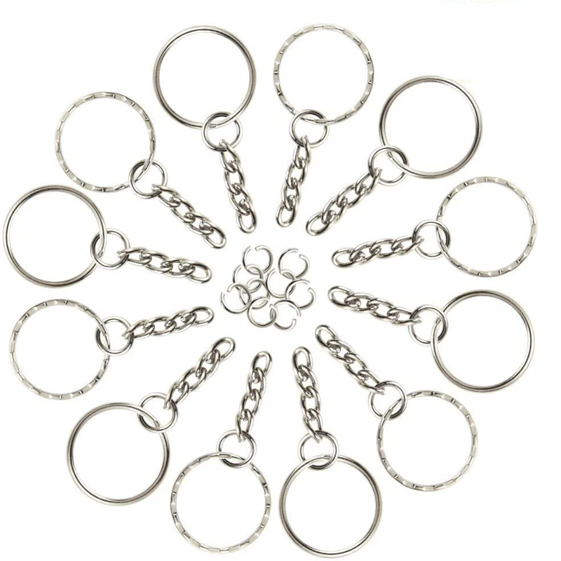 200 Pieces Keyring Blanks Split Key Rings with Link Chain and Open Jump Rings for Keys Crafts DIY
200 Pieces Keyring Blanks Split Key Rings with Link Chain and Open Jump Rings for Keys Crafts DIY