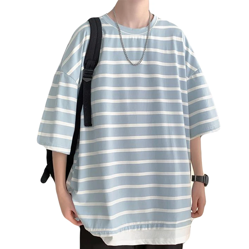 Harajuku Oversized Loose Striped Men T-Shirt Summer Short Sleeve High Quality Cotton T-Shirt Simple College Style Couple Clothes
Harajuku Oversized Loose Striped Men T-Shirt Summer Short Sleeve High Quality Cotton T-Shirt Simple College Style Couple Clothes
