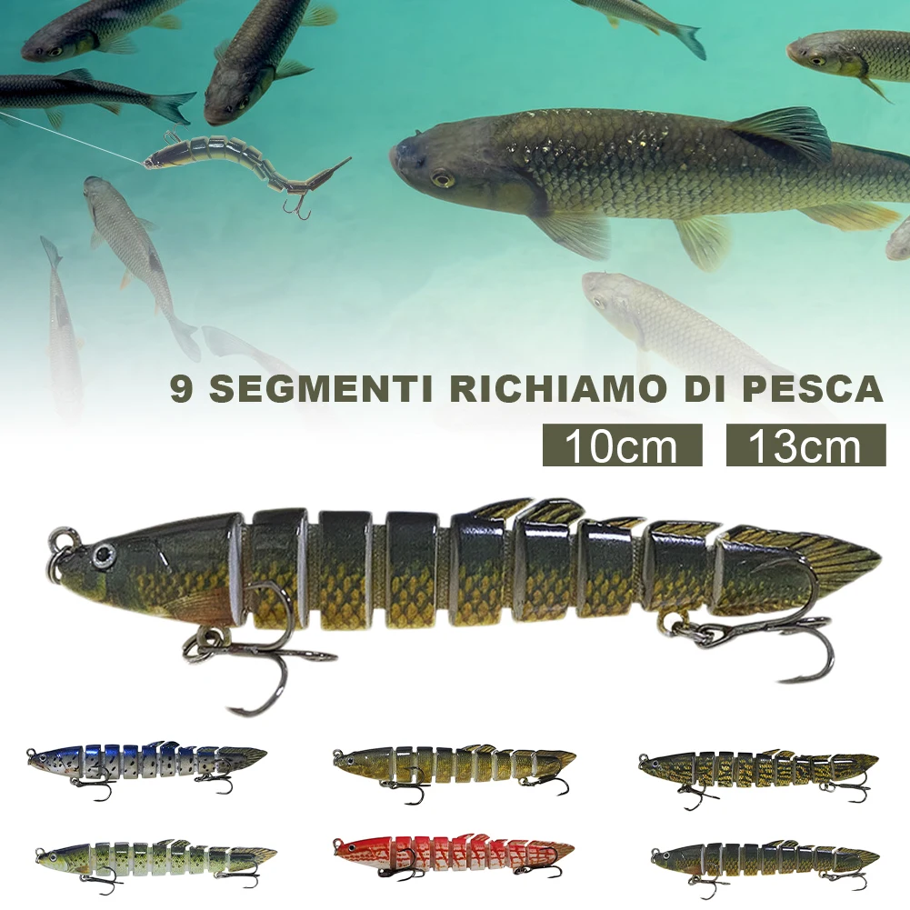 Sinking wobbler 9-segment articulated bait 10 cm 13 cm Trout bait Artificial bait Hard bait Fishing tackle bait
Sinking wobbler 9-segment articulated bait 10 cm 13 cm Trout bait Artificial bait Hard bait Fishing tackle bait