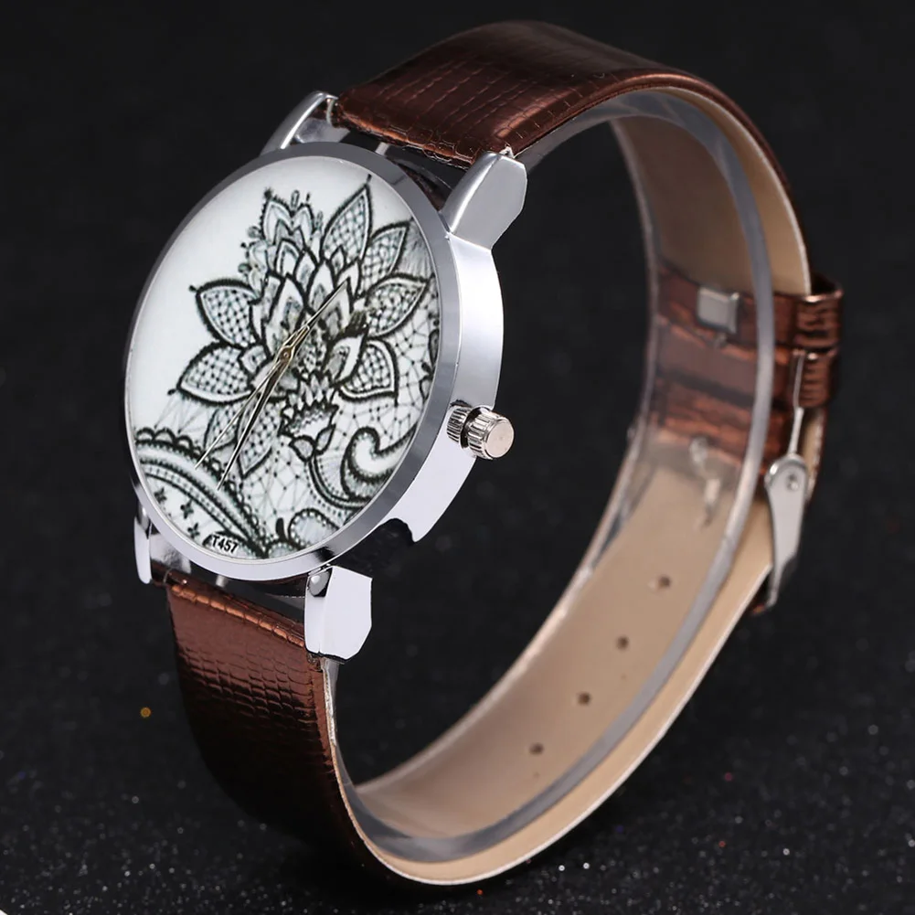 Watch For Women Ladies Watches Round Dial Watch Plain Lotus Printed Fashion Faux Leather Band Quartz Watch
Watch For Women Ladies Watches Round Dial Watch Plain Lotus Printed Fashion Faux Leather Band Quartz Watch