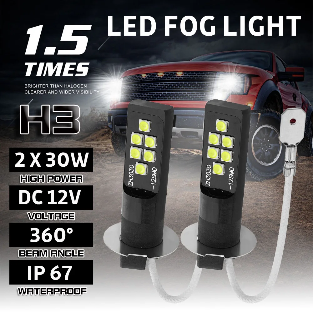 SUHU 2Pcs H3 LED Bulb 3030 SMD 6000K White Car Fog Light High Bright Driving Lamp Super Bright LED Auto Car Fog Headlight Bulbs
SUHU 2Pcs H3 LED Bulb 3030 SMD 6000K White Car Fog Light High Bright Driving Lamp Super Bright LED Auto Car Fog Headlight Bulbs