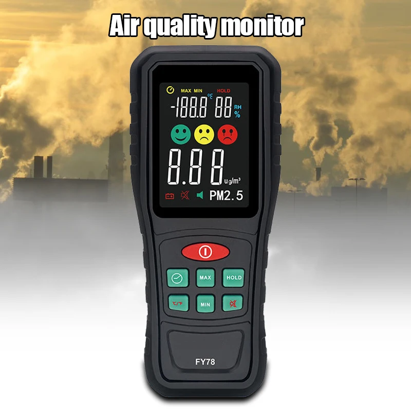 PM2.5 Detector Air Quality Testers Handheld Portable Smog Particle Monitor Meter FY78 PUO88
PM2.5 Detector Air Quality Testers Handheld Portable Smog Particle Monitor Meter FY78 PUO88