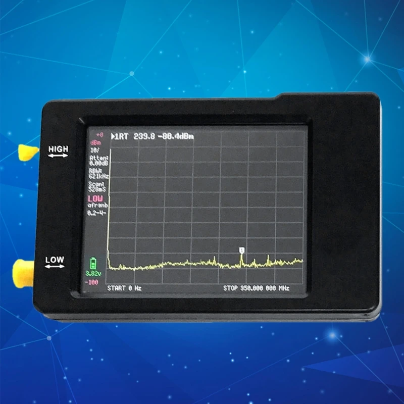 Handheld Tiny Spectrum Analyzer TinySA 2.8" Display Touching Screen 100kHz to 350MHz Frequency Two Inputs
Handheld Tiny Spectrum Analyzer TinySA 2.8" Display Touching Screen 100kHz to 350MHz Frequency Two Inputs