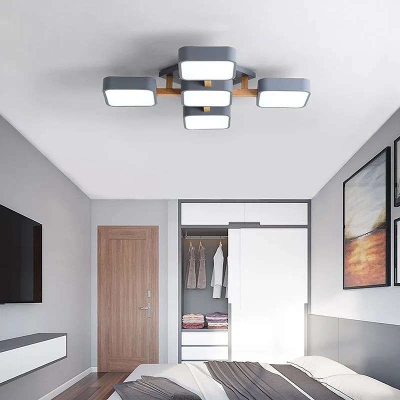 A Nordic style bedroom lamp simple modern atmosphere home lamp wooden living room led ceiling lamp square
A Nordic style bedroom lamp simple modern atmosphere home lamp wooden living room led ceiling lamp square