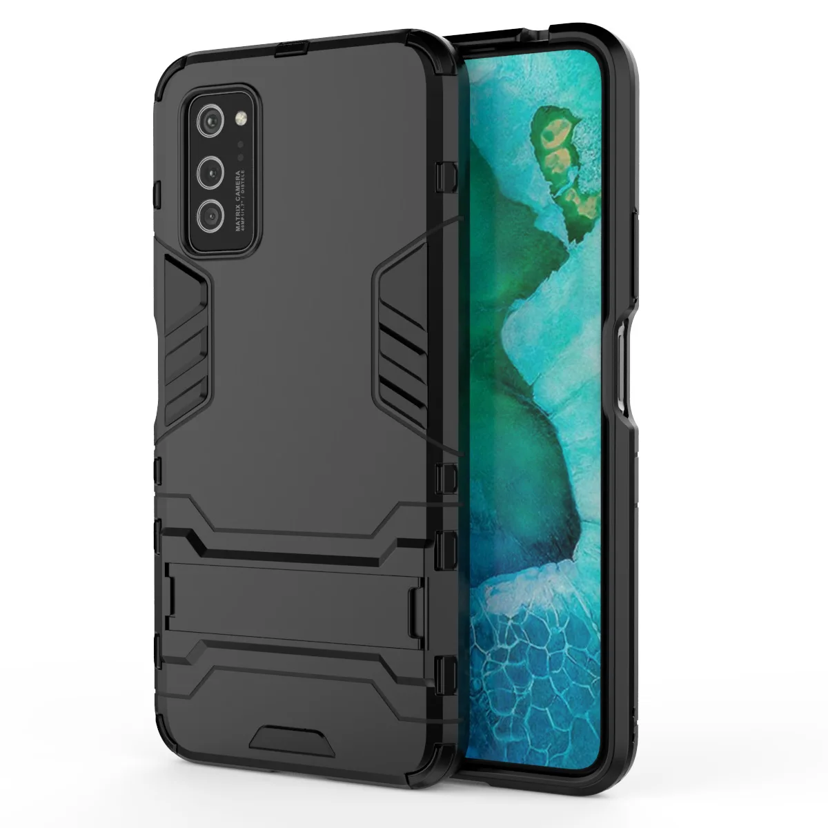 Роскошный армированный чехол-подставка для телефона Huawei Honor V30 Hybrid TPU + жесткий ударопрочный чехол из поликарбоната
Роскошный армированный чехол-подставка для телефона Huawei Honor V30 Hybrid TPU + жесткий ударопрочный чехол из поликарбоната