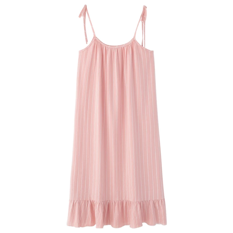Sleepwear Large Size Cotton Night Dress Casual Women Clothing Healthy Fashion Sexy Pink Nightgown Simple Striped Sleeveless
Sleepwear Large Size Cotton Night Dress Casual Women Clothing Healthy Fashion Sexy Pink Nightgown Simple Striped Sleeveless
