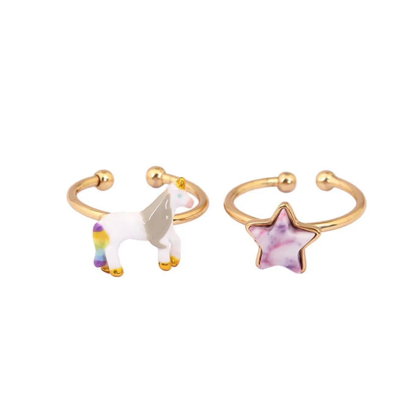 European and American Fashion Personality Unicorn Series Fantasy Star Opening Adjustable Ring Color Enamel Beautiful Ring Set
European and American Fashion Personality Unicorn Series Fantasy Star Opening Adjustable Ring Color Enamel Beautiful Ring Set